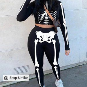 Womens Small Halloween Skeleton Costume